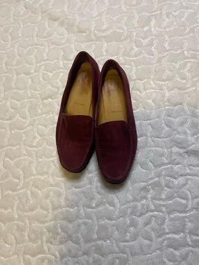 Women’s Burgundy Suede Slip-On Loafers